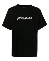 T-shirt à col rond imprimé noir et blanc Sophnet.