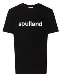 T-shirt à col rond imprimé noir et blanc Soulland