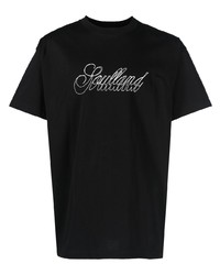T-shirt à col rond imprimé noir et blanc Soulland