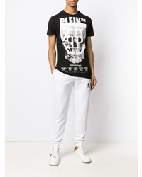 T-shirt à col rond imprimé noir et blanc Philipp Plein