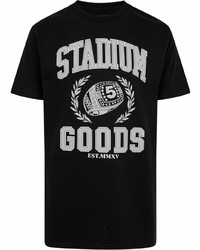 T-shirt à col rond imprimé noir et blanc Stadium Goods