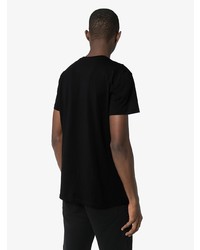 T-shirt à col rond imprimé noir et blanc Balmain