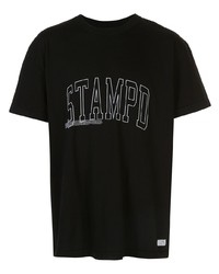 T-shirt à col rond imprimé noir et blanc Stampd