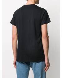 T-shirt à col rond imprimé noir et blanc Helmut Lang