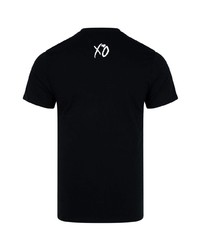 T-shirt à col rond imprimé noir et blanc The Weeknd