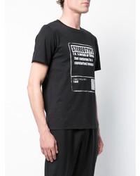 T-shirt à col rond imprimé noir et blanc Maison Margiela