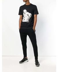T-shirt à col rond imprimé noir et blanc Neil Barrett