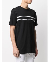 T-shirt à col rond imprimé noir et blanc Philipp Plein