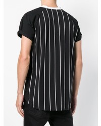 T-shirt à col rond imprimé noir et blanc Balmain