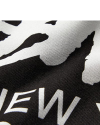 T-shirt à col rond imprimé noir et blanc Stussy