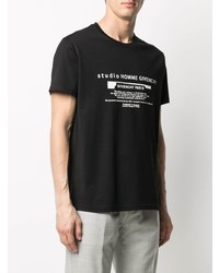 T-shirt à col rond imprimé noir et blanc Givenchy