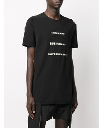 T-shirt à col rond imprimé noir et blanc Rick Owens DRKSHDW