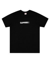 T-shirt à col rond imprimé noir et blanc Supreme