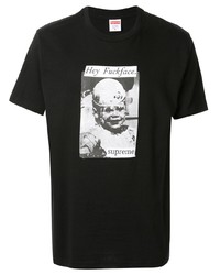 T-shirt à col rond imprimé noir et blanc Supreme