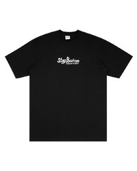 T-shirt à col rond imprimé noir et blanc Supreme