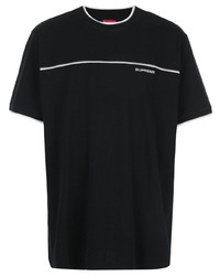 T-shirt à col rond imprimé noir et blanc Supreme