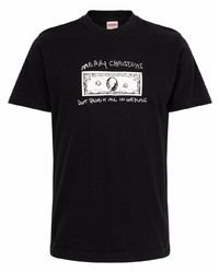 T-shirt à col rond imprimé noir et blanc Supreme