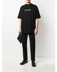 T-shirt à col rond imprimé noir et blanc Balenciaga