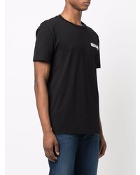 T-shirt à col rond imprimé noir et blanc Moschino