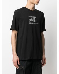 T-shirt à col rond imprimé noir et blanc Diesel