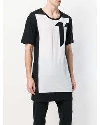 T-shirt à col rond imprimé noir et blanc 11 By Boris Bidjan Saberi