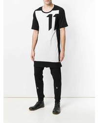 T-shirt à col rond imprimé noir et blanc 11 By Boris Bidjan Saberi