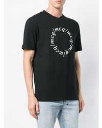 T-shirt à col rond imprimé noir et blanc McQ Alexander McQueen