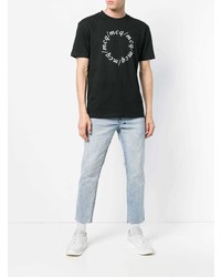 T-shirt à col rond imprimé noir et blanc McQ Alexander McQueen