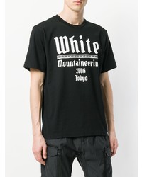 T-shirt à col rond imprimé noir et blanc White Mountaineering