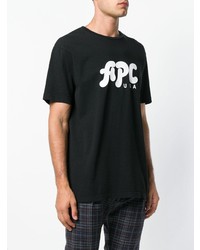 T-shirt à col rond imprimé noir et blanc A.P.C.