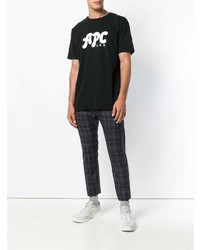 T-shirt à col rond imprimé noir et blanc A.P.C.