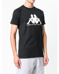 T-shirt à col rond imprimé noir et blanc Kappa Kontroll