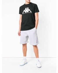 T-shirt à col rond imprimé noir et blanc Kappa Kontroll