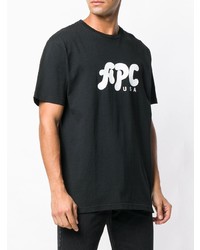 T-shirt à col rond imprimé noir et blanc A.P.C.