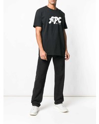 T-shirt à col rond imprimé noir et blanc A.P.C.