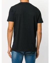T-shirt à col rond imprimé noir et blanc Diesel