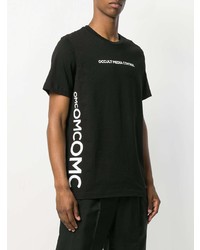 T-shirt à col rond imprimé noir et blanc Omc