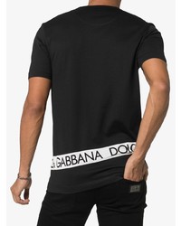 T-shirt à col rond imprimé noir et blanc Dolce & Gabbana