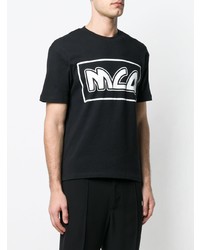 T-shirt à col rond imprimé noir et blanc McQ Alexander McQueen