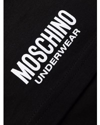 T-shirt à col rond imprimé noir et blanc Moschino