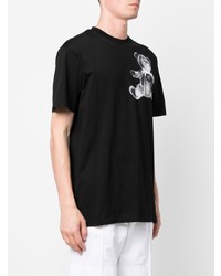 T-shirt à col rond imprimé noir et blanc Philipp Plein