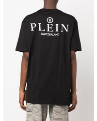 T-shirt à col rond imprimé noir et blanc Philipp Plein