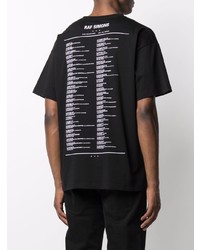 T-shirt à col rond imprimé noir et blanc Raf Simons