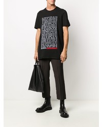 T-shirt à col rond imprimé noir et blanc Rick Owens DRKSHDW