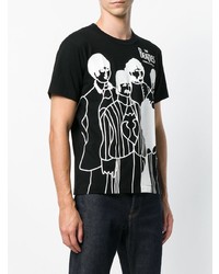 T-shirt à col rond imprimé noir et blanc The Beatles X Comme Des Garçons