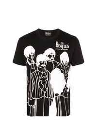 T-shirt à col rond imprimé noir et blanc The Beatles X Comme Des Garçons