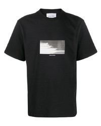 T-shirt à col rond imprimé noir et blanc The Silted Company