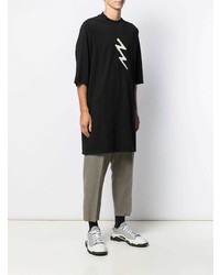 T-shirt à col rond imprimé noir et blanc Rick Owens