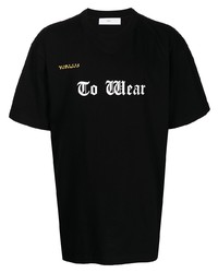 T-shirt à col rond imprimé noir et blanc Toga