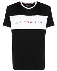 T-shirt à col rond imprimé noir et blanc Tommy Hilfiger
